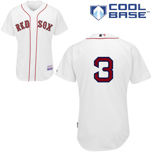David Ross #3 Youth Baseball Jersey-Boston Red Sox Authentic Home White Cool Base MLB Jersey